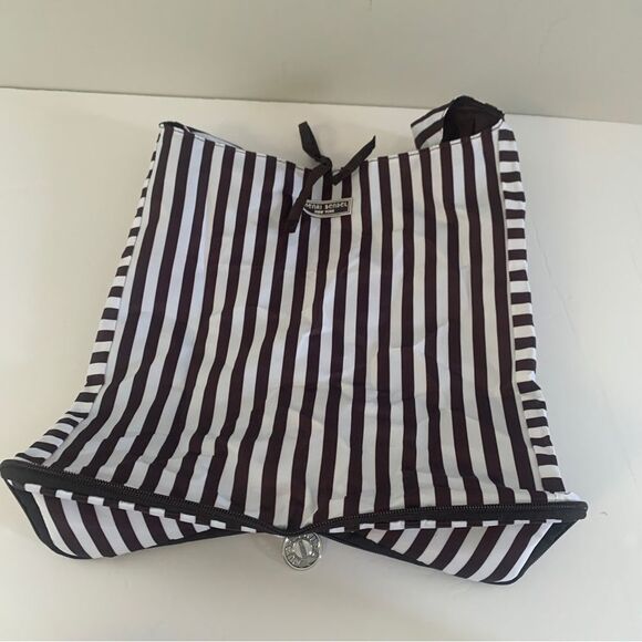 Henri Bendel Packable Black and White Striped Shoulder Bag - Picture 6 of 9